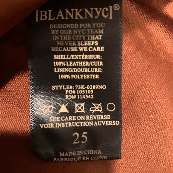 BlankNYC 100% Leather Skirt- Mustard/Camel Sz 25 - Picture 8 of 10